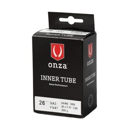 ONZA Tires Type: Uni Chambre À Air Onza 29x2.10-2.60 Sa3 | Made In Europe 0.9 mm, Valve Fv47 mm, 54|66-622, 220g Hose, Black, 29x2.10-2.60