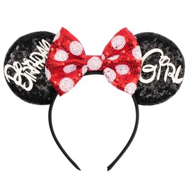 Sparkle Mouse Ears，Classic Black Sequin Mouse Ears Headband for Adults and Other Lovely Users,Holiday Party or Amusement Park Accessory