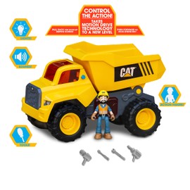 CatToysOfficial Funrise CAT Light & Sound Power Action Crew Battery Operated - Dump Truck, Yellow, (83201)