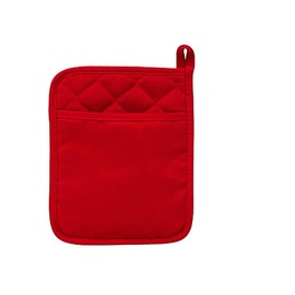 Home Collection Red Polyester/Rubber Pot Holder, 2 Pack - Heat Resistant, Non-Slip Grip, Hanging Loop - Ideal for Handling Hot Kitchen Items
