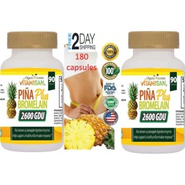 Keto Pina Plus Bromelain 180 cap Digestive Enzymes Ananas Comosus Sunshine Naturals