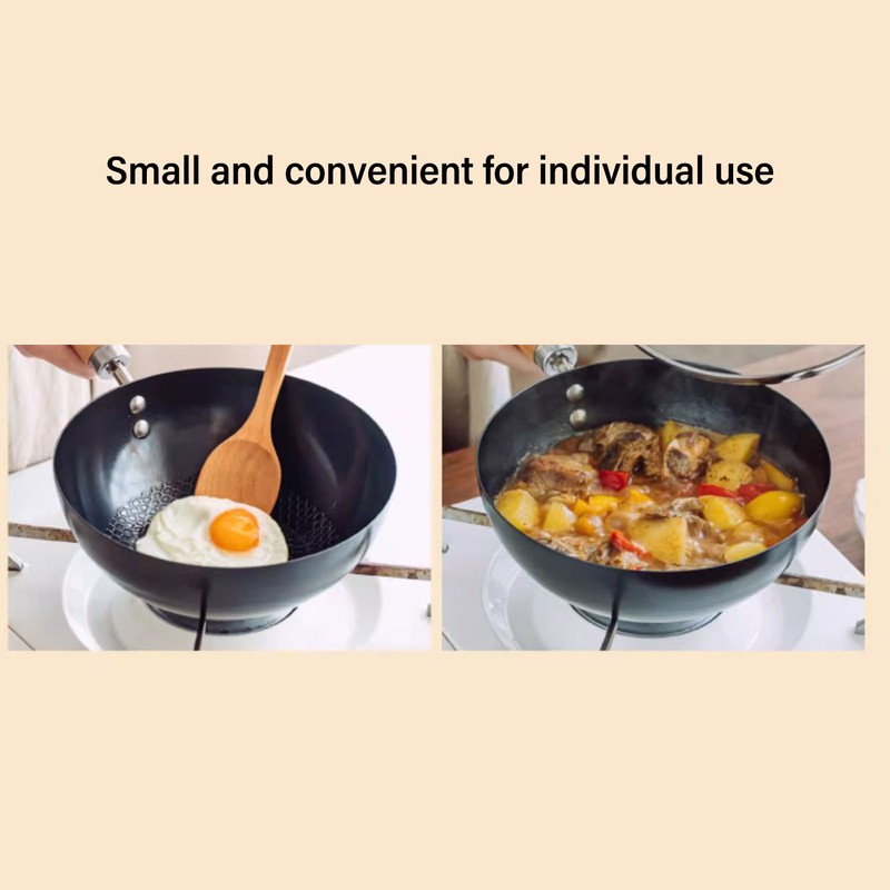 Frying Pan Even Heating Smooth Coating Multifunctional Iron Pot with