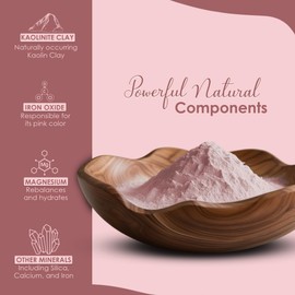 minature Pure Rose Clay 227g (8oz) | 100% Natural Premium Pink Kaolin Powder for Facial Masks & Cleansing | All Skin Types