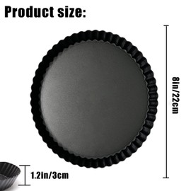 huipinghu Tart Pan,22cm Flan Tins with Loose Base,Fluted Tart Tin,Flan Case Tin Removable Loose Bottom,Mini Tart Tins for Baking,Pie Dish,Non Stick Tart Mould,Fluted Round Deep Flan Dish