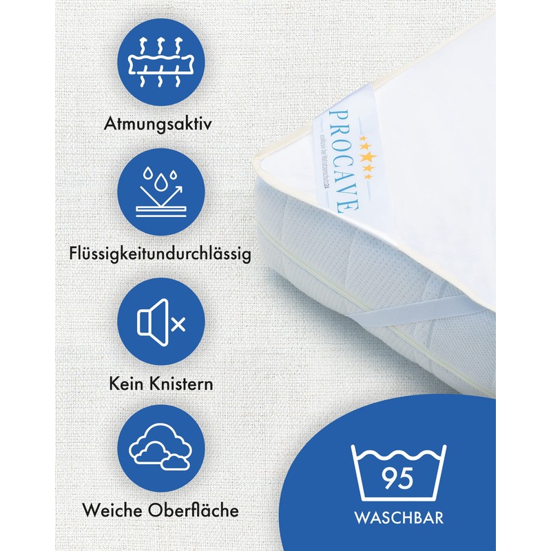 PROCAVE Waterproof Mattress Protector (80 x 220 cm) – Breathable