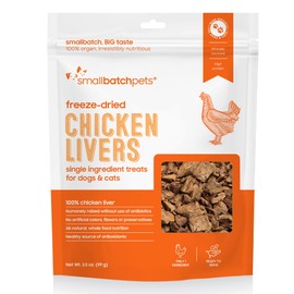 smallbatch Freeze-Dried Liver Treats for Dogs & Cats – Single-Ingredient, Protein-Rich, All-Natural Snacks – 100% Humanely Sourced – No Additives or Preservatives – (3.5 oz, Chicken)