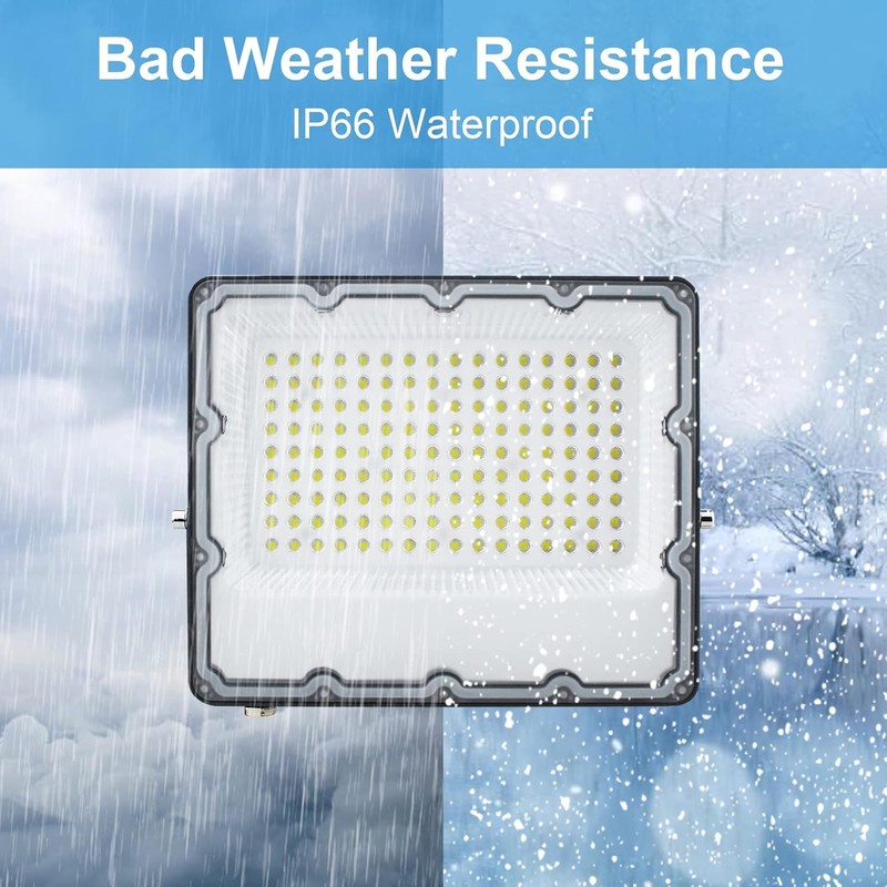 150W LED Flood Lights Plug in, Outdoor Security Lighting Fixtures