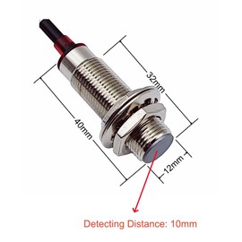 Haldzemo Hall Effect Sensor NJK-5002D M12 Proximity Switch NPN NC 3 Wires Detection Approach Switch 10mm Normally Closed (4 Pack)