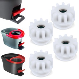 Piriuuo Pack of 4 Spin Mop Replacement Parts, Mop Pedal Broom Gear Replacement for Spin Mop Bucket Clutch Bearing Gear Wheels Replacement for Disposable Bearing Chain Wheels and Pedal Repair for