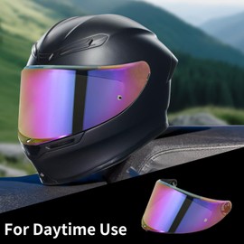 VCOROS K6 Helmet Visor Replacement - K6 Helmet Visor Motorcycle Face Shield Replacement for K6 K6s (Rainbow)