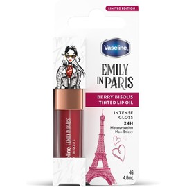 Emily in Paris Vaseline - Bálsamo Labial Líquido Color Rojo (3.5 g), Humectación hasta por 24 horas, Berry Bisous