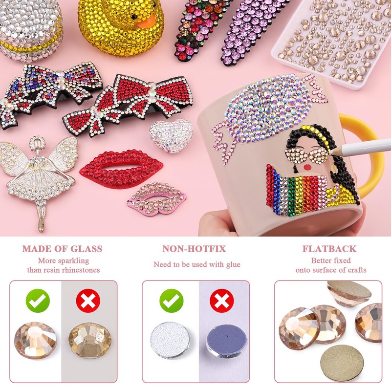 BELLEBOOST 2000PCS SS20/5mm Crystal Rhinestones (Golden Shadow/Champagne), Bedazzling Flatback Glass