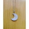 RICHARD-911 Collar Dije Luna De Cuarzo Blanco Cadena Acero Inoxidable