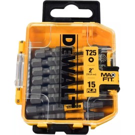 DEWALT MAXFIT Impact 2 in. T25 Torx Screwdriving  Bit (15-Pack) DWA2TX25MF15