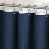 BTTN Navy Blue 3 in 1 Linen Textured Shower Curtain