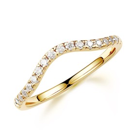 MOOSEA 1.8mm Moissanite Half Eternity Rings for Women, D Color VVS1 Clarity Lab Created Diamond Wedding Band 14K Rose Gold Vermeil Classic Moissanite Contour Stackable Rings for Women Jewelry Gifts