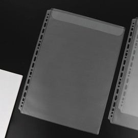 Mogoostry A4 Binder Pockets Zipperless Cash Envelopes Single Pocket Binder Sleeves with Top Flap Binder Pouches Loose Leaf Inserts Folder Document Filing Bags