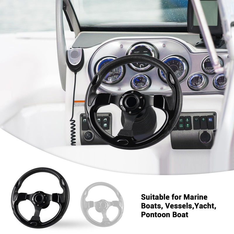 LOSCHEN Boat Steering Wheel Polyurethane Leather with 3/4" Axle Marine
