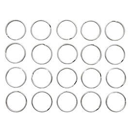 Chinchilla® Set of 20 key rings, diameter 30 mm, hardened C68D steel, robust ring spanners, silver, dimensions: 3 x 3 x 0.29 cm, material thickness: diameter 1.75 mm, made in Germany