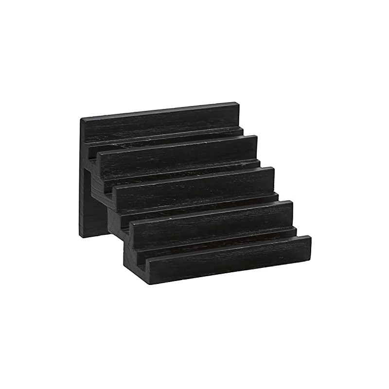 Thirstystone Black Stair Step Wooden Coaster Holder Holds 4-4" Square