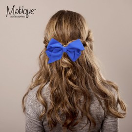 5.5 Inch Grosgrain Hair Bow Clip For Woman And Girls (Royal Blue)