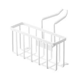Yamazaki Industries 5639 Storage Holder for Hanging on Faucet, White, Approx. W 8.0 x D 7.3 x H 5.5 inches (20.3 x 18.5 x 14 cm), Tower, Sink, Accessory Storage, Sponge Holder