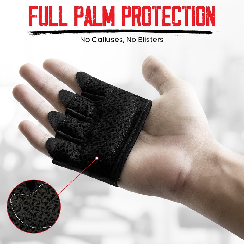 FITNESS FORCE Workout Gloves for Men & Women Partial Weight