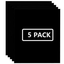 Set of 5 Iron Printing Sheets, Heat Transfer Rubber Sheets, Approx. 9.8 x 11.8 inches (25 x 30 cm), T-shirt Transfer Sheet, Heat Transfer Sheet, T-shirt, Cloth, Hat, Bag, DIY, Cloth, Cotton, Polyester, Washable (Black)
