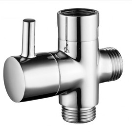 20 mm diameter 3-way universal shower system replacement part Solid 3-way G1/2 shower diverter for hand shower and shower arm diverter for fixed heads-Silver