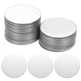 sourcing map 50Pcs Stainless Steel Disc Blank Stamping Tag Engraved Stainless Steel Round Charm Pendant 1mm(T) 42mm/1.65" for Pendant Bracelet Necklace Jewelry Making Earring