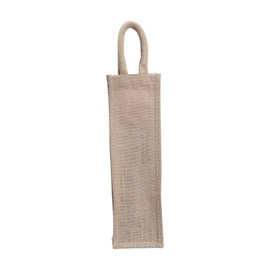 Eco-friendly Jute Wine Bottle Tote With Rope Handles For 1 Bottle, Natural Jute Color - Small