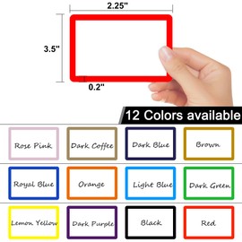 Name Tag Stickers,15 Colors Available,200pcs Dark Green Name Tag Labels,3.5" x 2.25" Name Badges Name Tags Label for School,Party,Training,Clothing(Dark Green)