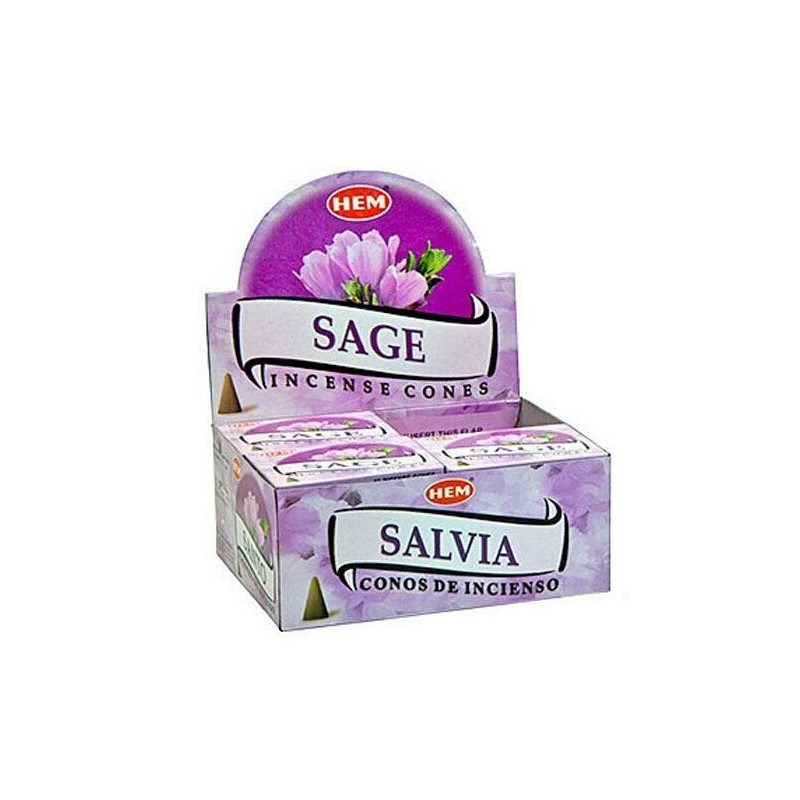 HEM Sage Incense Cones - 12 packs, 10 cones per