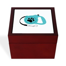 CafePress Retractable Leash Memory Keepsake Jewelry Box, 5"x5"x3.75"