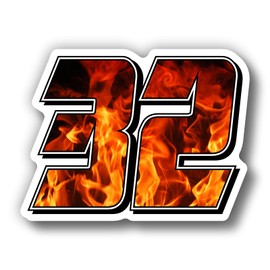 MxNumbers- MX & ATV Number Plate Decals | Set of 3 Flame Race Numbers | You Pick Your Number, Sizes & Material | Fully Custom Racing Graphics | Fire Race Decals