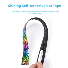 SUKOUSRAM Bicycle Bar Tapes Anti-Slip PU+EVA Gradient Bright Color Handlebar Tapes with Plugs Self-Adhering Shock Absorption Tape for Road Bike Mountain Bicycle MTB Cycling,2 Rolls of Gold