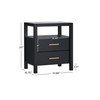 Walker Edison Isla Modern Solid Wood 2 Drawer Nightstand Side