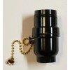 sun-lite PULL CHAIN LAMP SOCKET WITH UNO THREADS BLACK E26