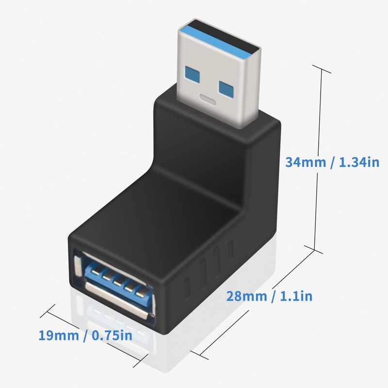 Poyiccot USB 3.0 Adapter, USB L-Shaped, L-Shaped, 9-Shaped, Direction Convert