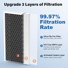 CFKREYA 04383 True HEPA Replacement Filter Compatible with Hamilton Beach TrueAir 04383 04384 04385 04386 Air Purifier, Replace Part # 990051000, 1 Pack