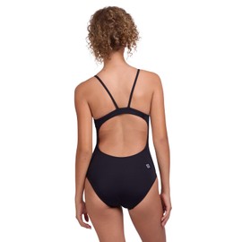 JOLYN Tabitha Women's Athletic One Piece Swimsuit with Fixed Back for Competitive Swimming, Lifeguarding, Full Coverage, Black Size 38