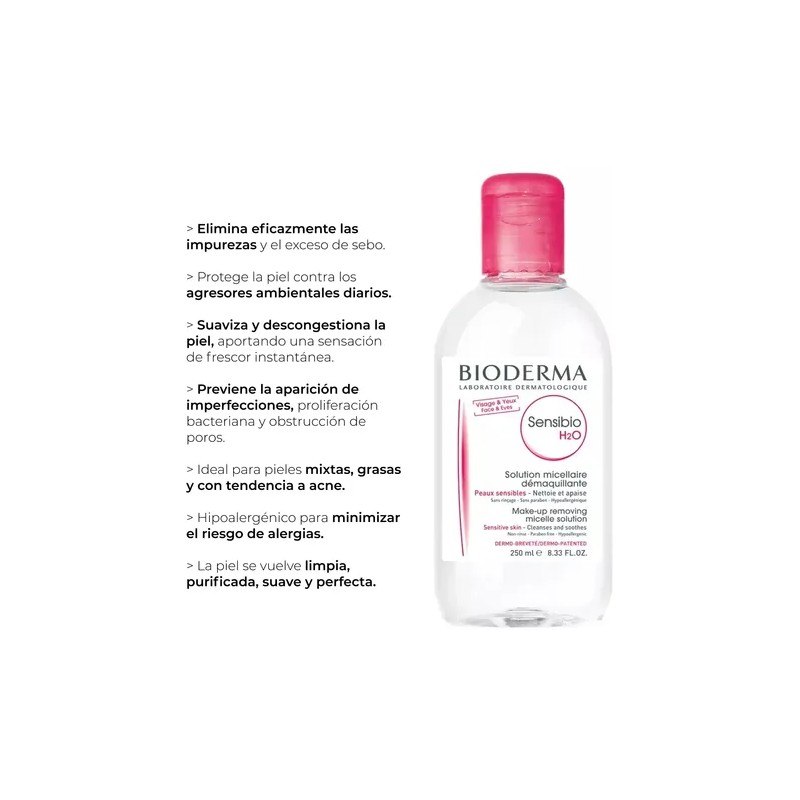 Agua Micelar Bioderma Sensibio H2o Rosacea Sensible 250ml