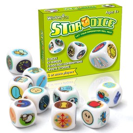 Story Dice Set, 9 Colorful Storytelling Cubes for Early Education, 54 Images Iconic Storytelling Game Dice, Language Expression/Imagination, Family Union/Party/Gifts for Kids/Adults, Solo/Multiplayers