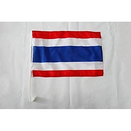 Thailand Car Flag 18'' x 12'' - Thai Car flags 30 x 45cm - Banner 18x12 INCHES PLASTIC STICK - AZ FLAG
