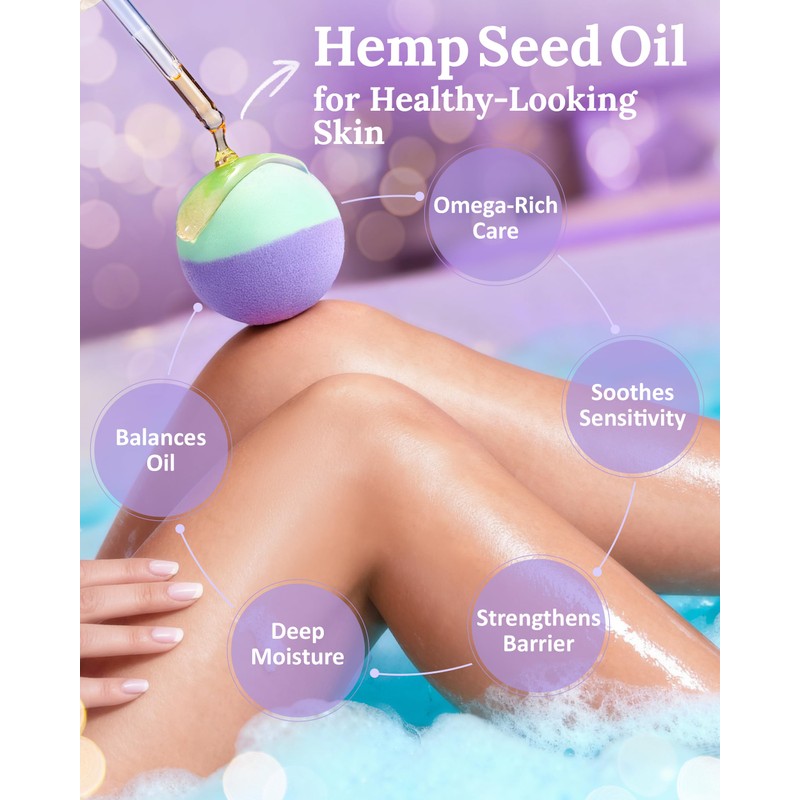 Hemp Oil Bath Bombs Women Gift Set, 24 Pack Natural