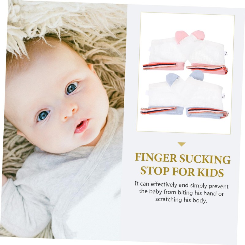 Gatuida 2pairs Adjustable Finger Sucking Gloves Boy Girl Thumb Protector