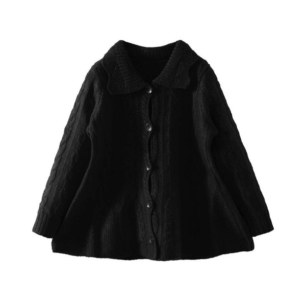 Mud Kingdom Girls Cardigan Sweaters Button Up, Black, 6