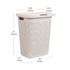 Mind Reader Slim Laundry Hamper with Lid, 50L Clothes Basket,