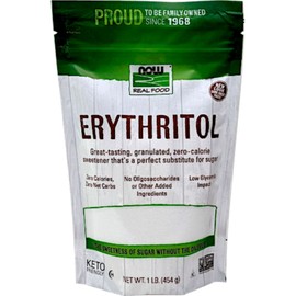 NOW Erythritol (100% Natural Low Carb Sweetener), 454g