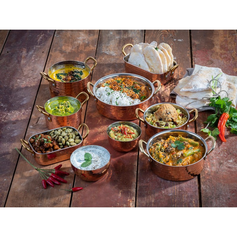 APS MUMBAI 40737 Serving Bowl, Stainless Steel, Copper Look, Diameter